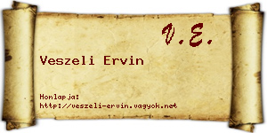 Veszeli Ervin névjegykártya